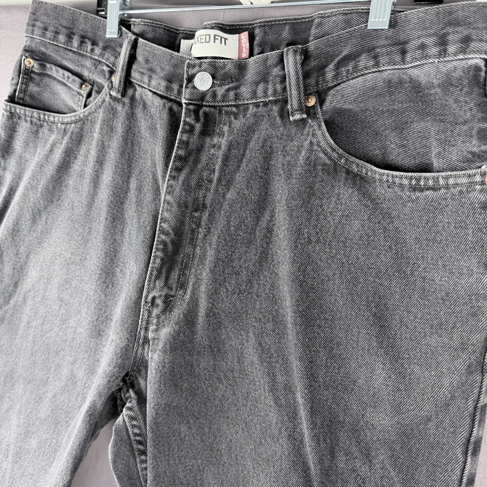 Levi's 550 Gray Denim Relaxed Fit Jeans, Medium Wash, Straight, 5-Pocket Design